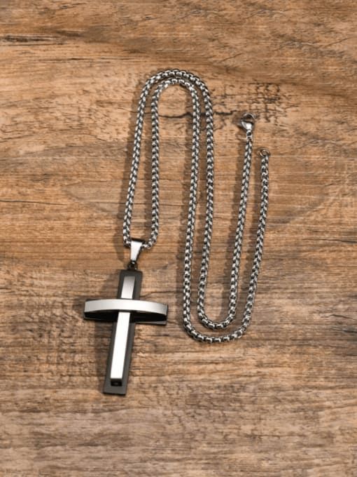 CONG Stainless steel Cross Hip Hop Regligious Necklace 2