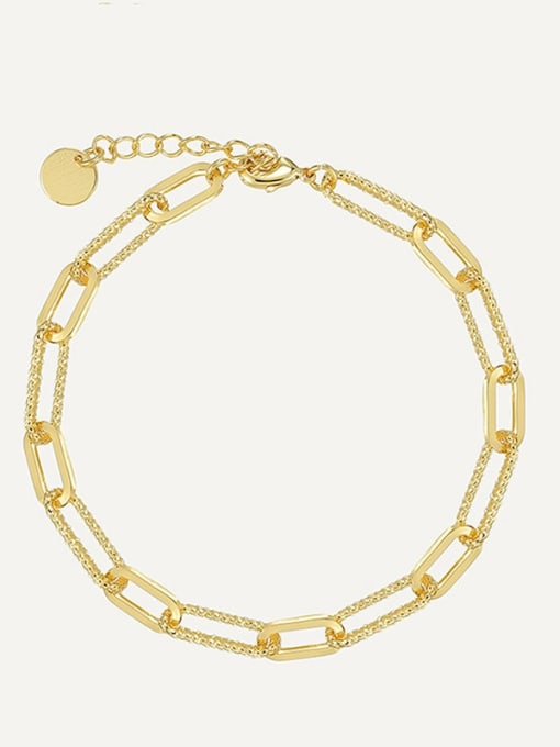 CHARME Brass Hollow  Geometric Chain Minimalist Link Bracelet