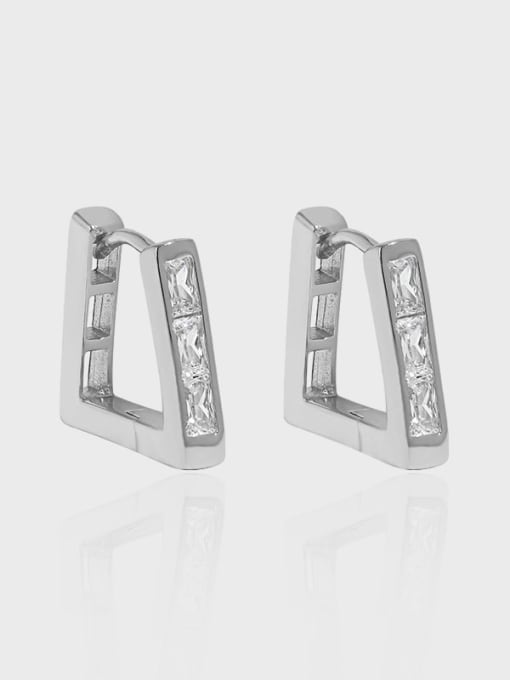 DAKA 925 Sterling Silver Geometric Vintage Huggie Earring