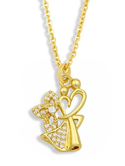 CC Brass Cubic Zirconia Heart Minimalist Necklace