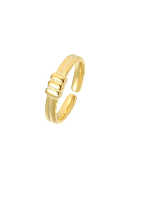 RS1086 gold 925 Sterling Silver Geometric Minimalist Band Ring