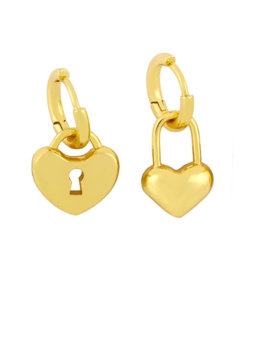 erw02 A Brass Heart Minimalist Huggie Earring