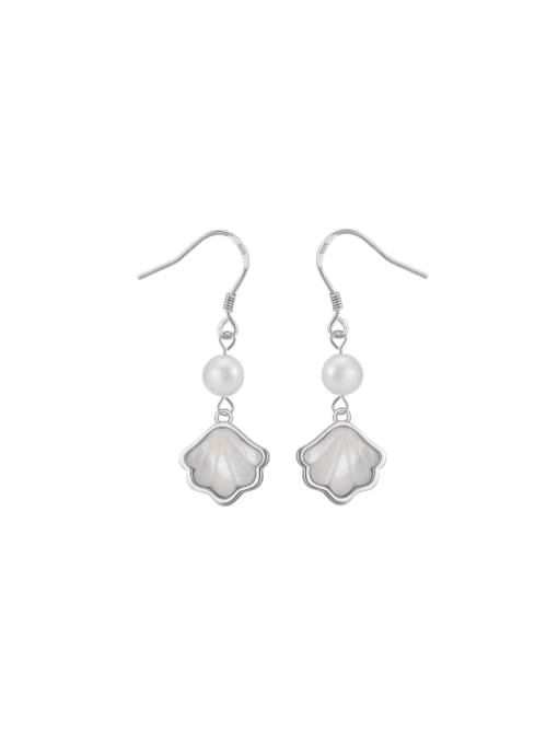 RINNTIN 925 Sterling Silver Imitation Pearl Irregular Trend Hook Earring 0