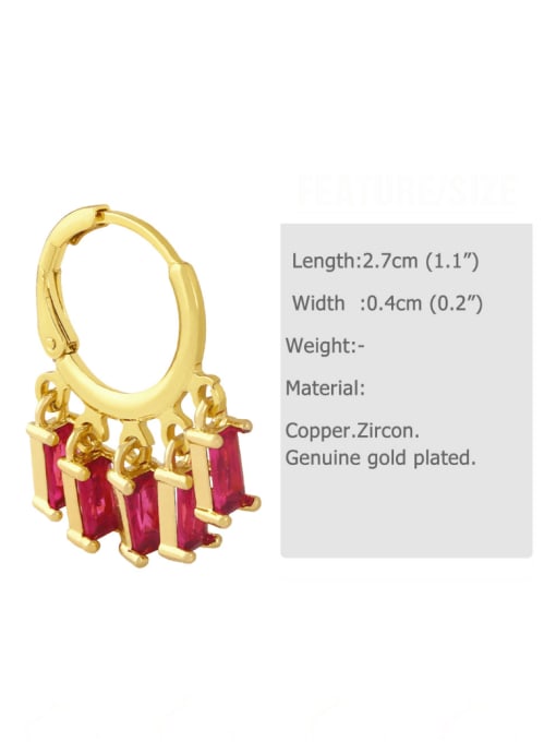 CC Brass Cubic Zirconia Tassel Vintage Huggie Earring 2