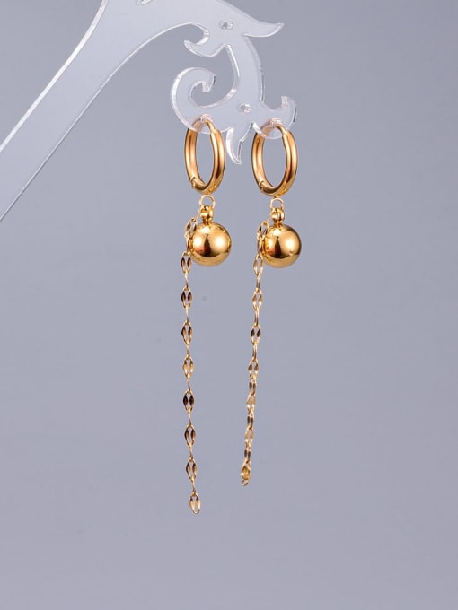 golden Titanium Ball Minimalist Huggie Earring