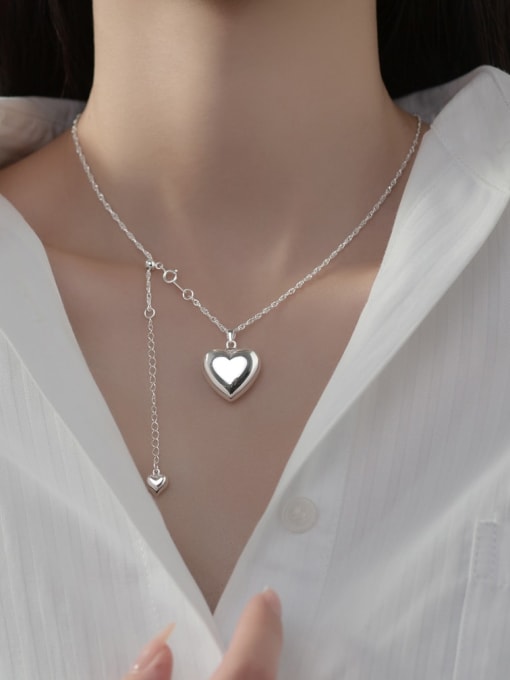 Rosh 925 Sterling Silver Heart Minimalist Necklace 1