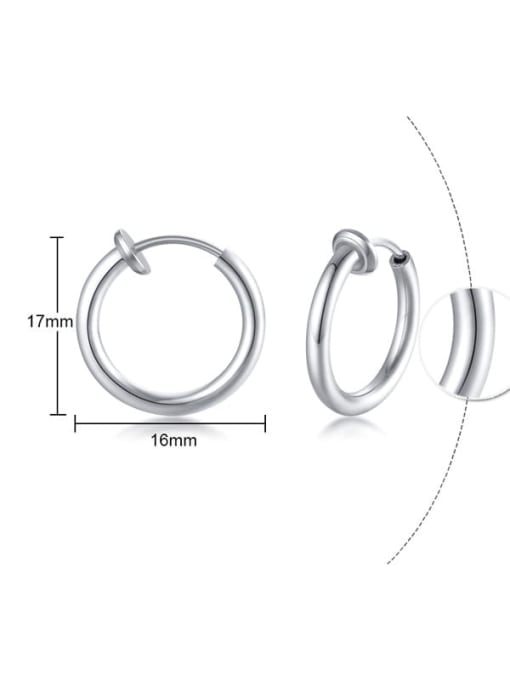 CONG Stainless steel Round Minimalist Huggie Earring 3