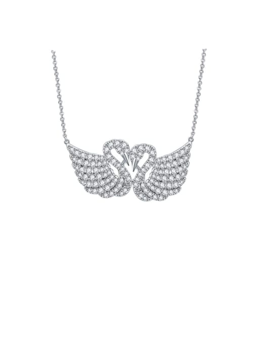 BLING SU Copper Cubic Zirconia Swan Luxury Necklace 0
