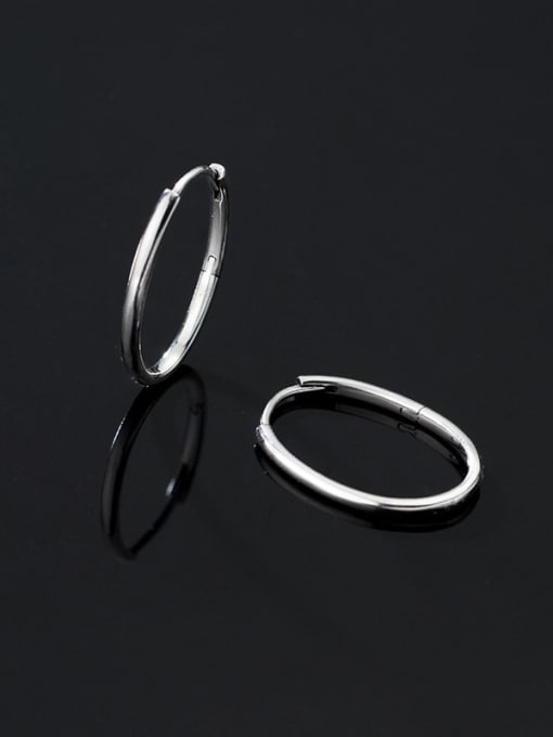 Rosh 925 Sterling Silver Line Geometric Minimalist Hoop Earring 1