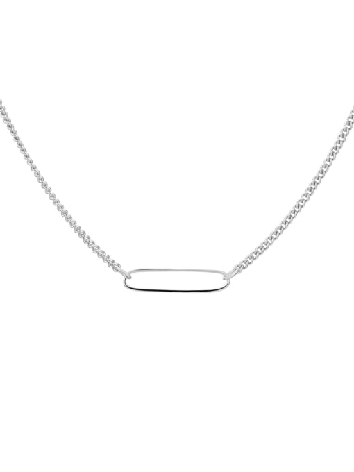 Platinum 925 Sterling Silver Geometric Vintage Necklace