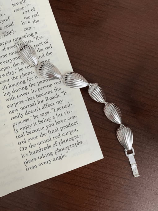 Boomer Cat 925 Sterling Silver Vintage Shell Shape Bracelet 0