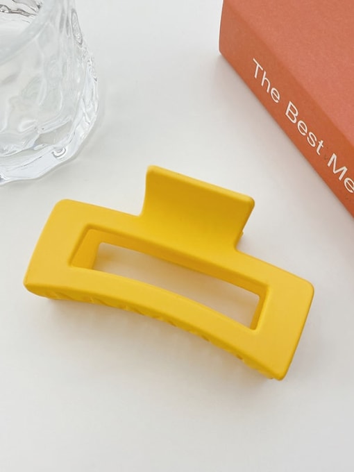 Lemon yellow large square grip Alloy Resin Trend Geometric  Jaw Hair Claw