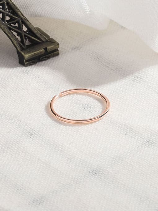 rose gold 925 Sterling Silver Line Geometric Minimalist Stackable Ring