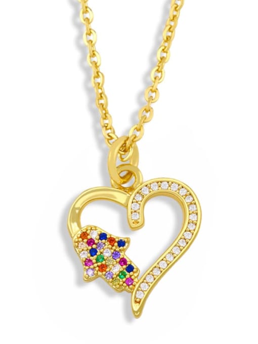 CC Brass Cubic Zirconia Heart Vintage Necklace 0