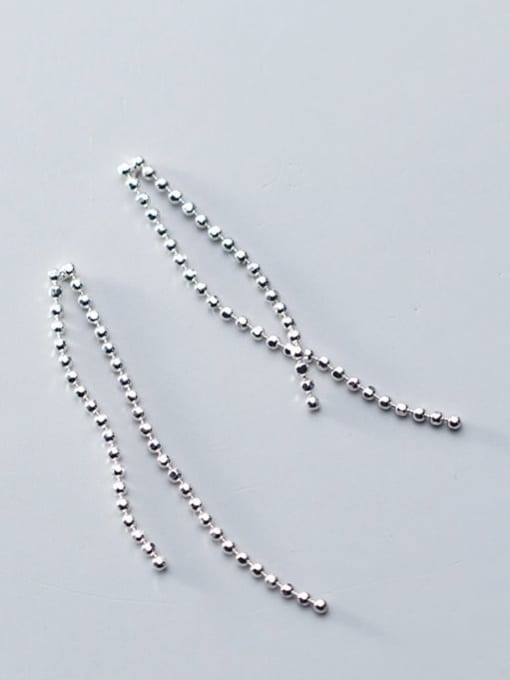 Rosh 925 Sterling Silver Bead Tassel Trend Stud Earring 1