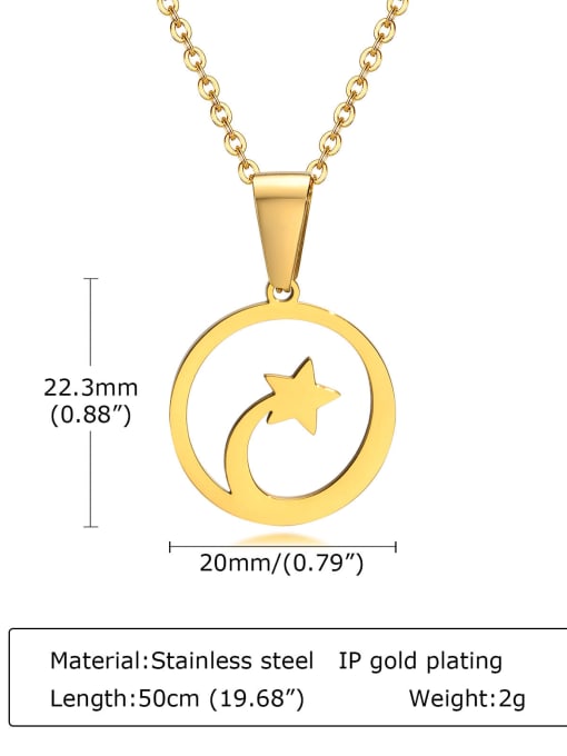 Gold pendant with chain Stainless steel Geometric Minimalist Necklace