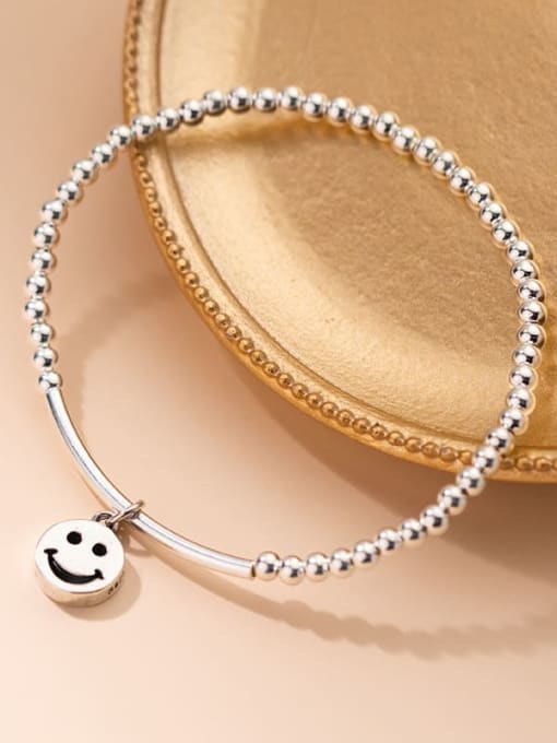 Rosh 925 Sterling Silver Bead Geometric Minimalist Beaded Bracelet 3