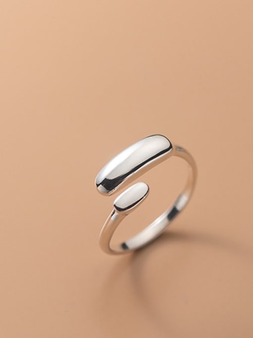 Rosh 925 Sterling Silver Smooth Geometric Minimalist Band Ring 0
