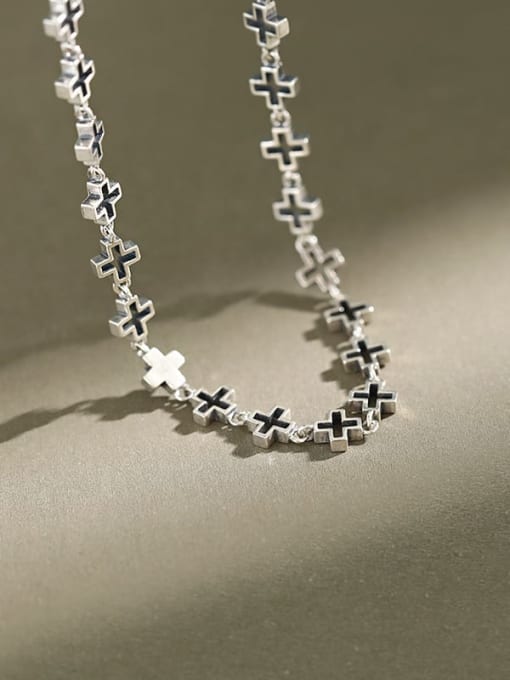 DAKA 925 Sterling Silver Cross Vintage Necklace 3
