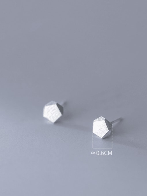 Rosh 925 Sterling Silver Hexagon Minimalist Stud Earring 4