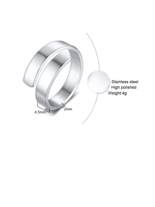 LI MUMU Stainless Steel Irregular Minimalist Free Size Band Ring 1