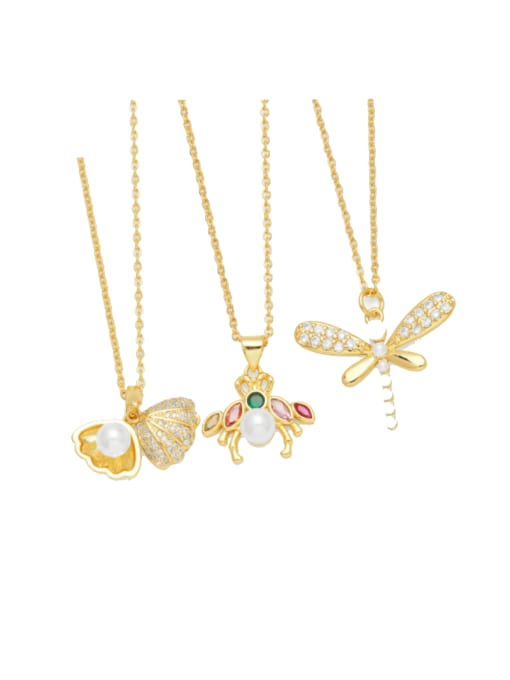 CC Brass Cubic Zirconia Dragonfly Vintage Necklace 0