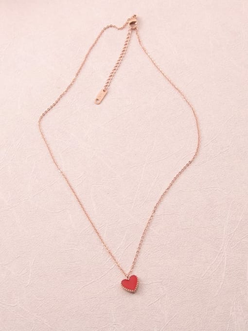 GROSE Titanium Steel Enamel Heart Minimalist Necklace 2