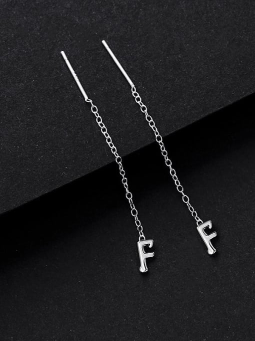 ES2139 ES2164 【 F 】 925 Sterling Silver Letter Minimalist Threader Earring