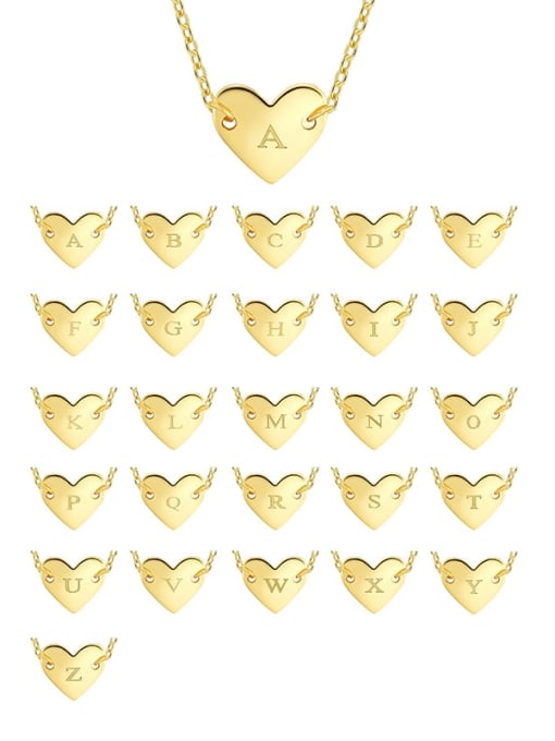 CHARME Brass Heart Letter Pendant  Minimalist  Necklace 0
