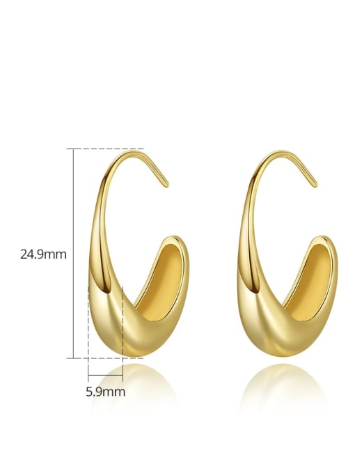 BLING SU Brass Geometric Minimalist Hook Earring 3