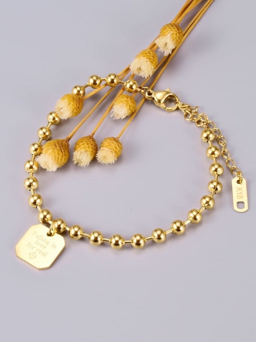 A TEEM Titanium Bead Heart Classic Beaded Bracelet