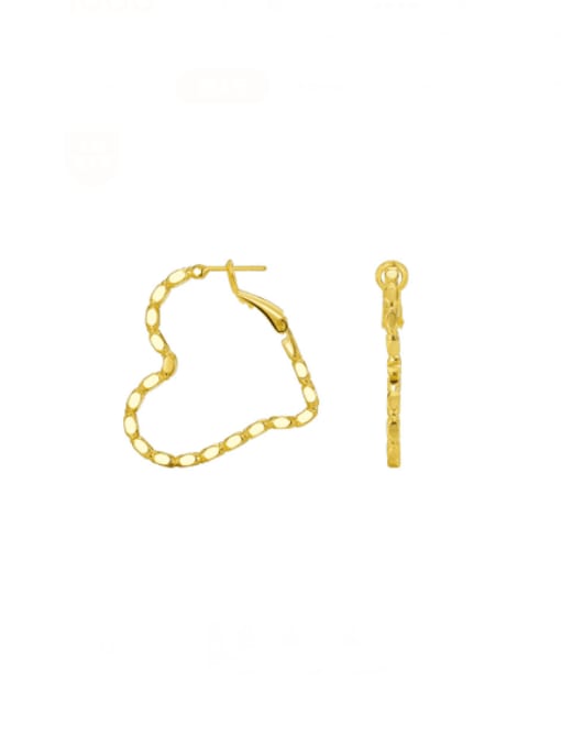 CHARME Brass Heart Minimalist Huggie Earring