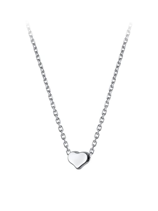 Rosh 925 Sterling Silver Smooth Heart Minimalist Necklace 4