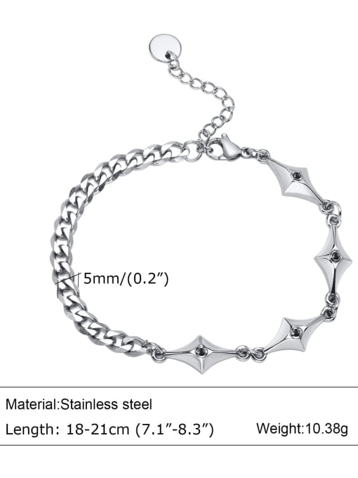 CONG Stainless steel Hip Hop Asymmetrical Chain Bracelet 2