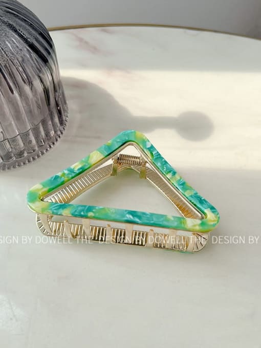 Peacock blue 8.5cm Cellulose Acetate Trend Triangle Alloy Multi Color Jaw Hair Claw