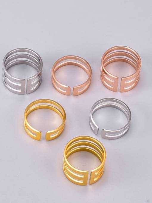 A TEEM Titanium Steel Geometric Minimalist Stackable Ring 0