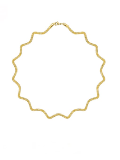Gold Wave Collar Brass Irregular Minimalist Necklace