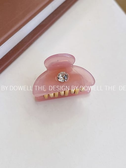 Korean Pink 2.8cm Alloy Resin Cute Geometric  Multi Color Jaw Hair Claw