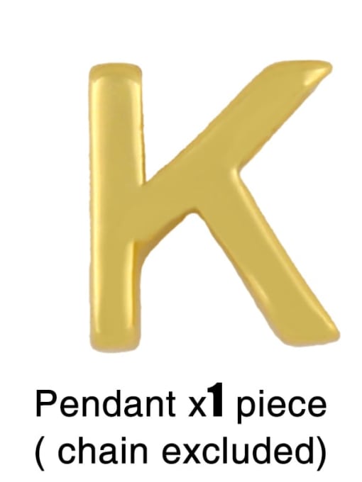 K(Without Chain) Brass Smooth Minimalist Letter Pendant