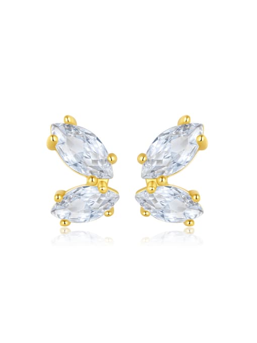 CCUI 925 Sterling Silver Cubic Zirconia Water Drop Dainty Stud Earring 0