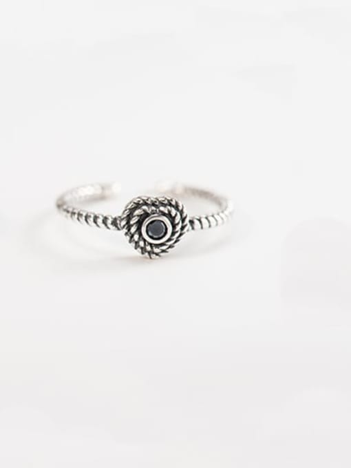 XBOX 925 Sterling Silver Rhinestone Heart Vintage Band Ring 4