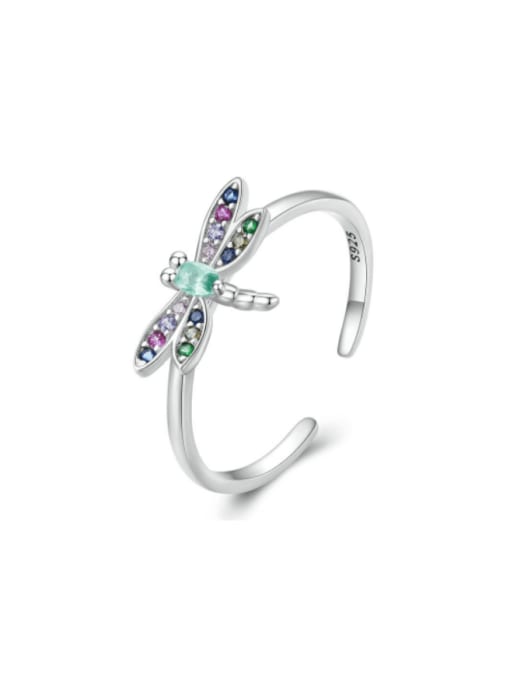 Jare 925 Sterling Silver Cubic Zirconia Dragonfly Classic Band Ring