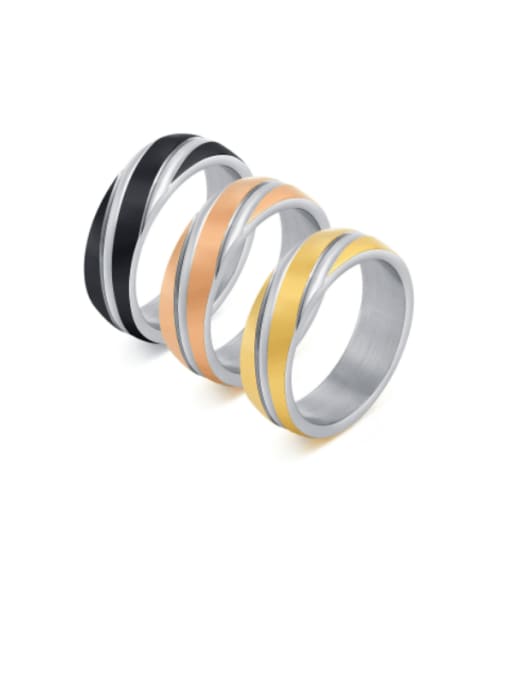 CONG Stainless steel Geometric Minimalist Band Ring