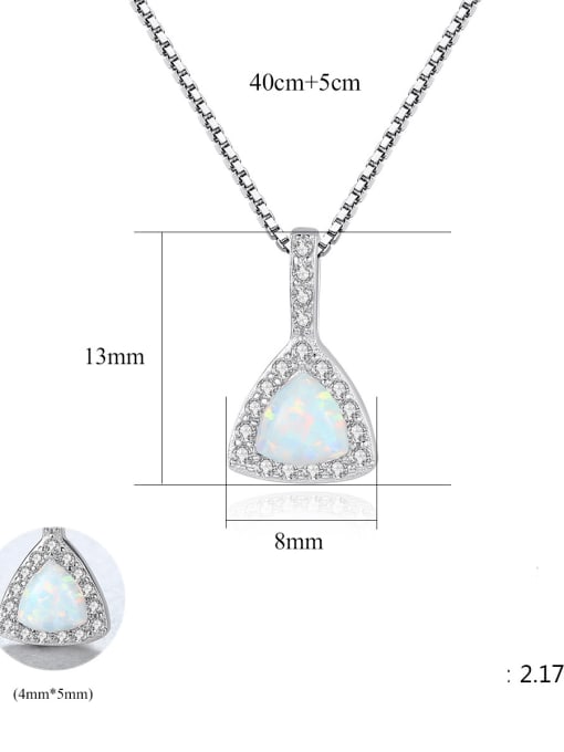 CCUI 925 sterling silver simple triangle Opal Pendant Necklace 4