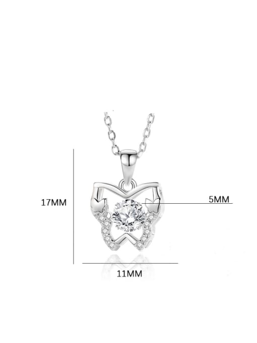 BC-Swarovski Elements 925 Sterling Silver Moissanite Butterfly Dainty Necklace 3