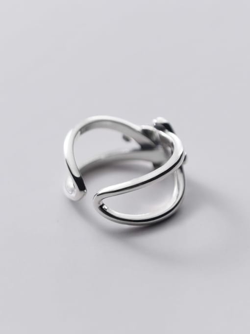 Rosh 925 Sterling Silver Irregular Minimalist Free Size Ring 3
