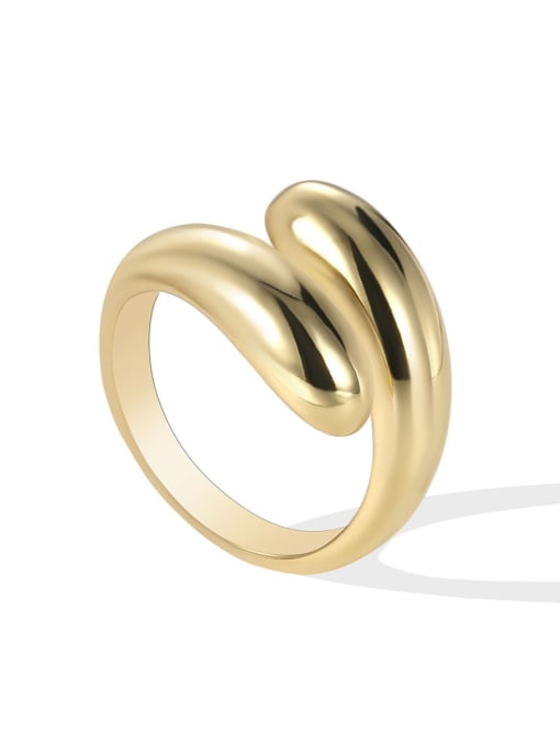 Gold smooth ring Brass Smooth  Geometric Minimalist Band Ring