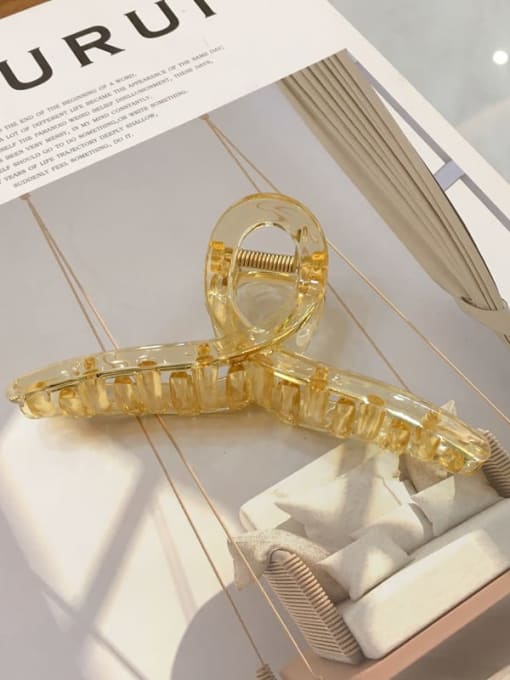 Yellow 11cm Alloy Resin Vintage Geometric  Jaw Hair Claw