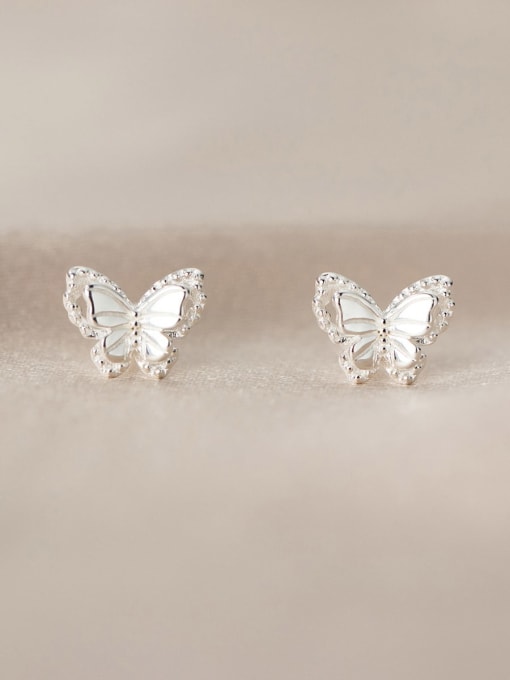 Rosh 925 Sterling Silver Butterfly Minimalist Stud Earring 1