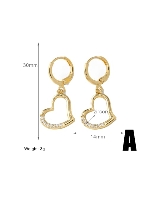 A Brass Cubic Zirconia Clover Trend Huggie Earring